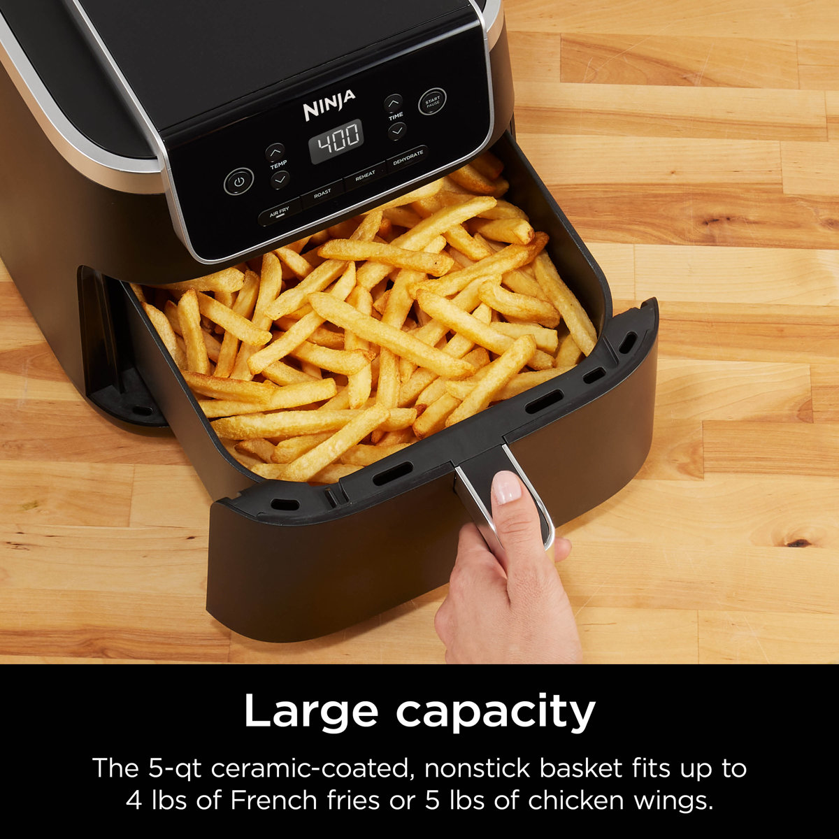 Ninja® Air Fryer Pro 4-in-1 with 5-Quart Capacity, Air Crisp Technology, Non-Stick Basket & Crisper Plate